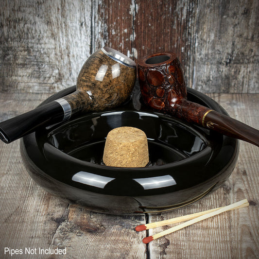 2 Pipe Ashtray Gloss Black