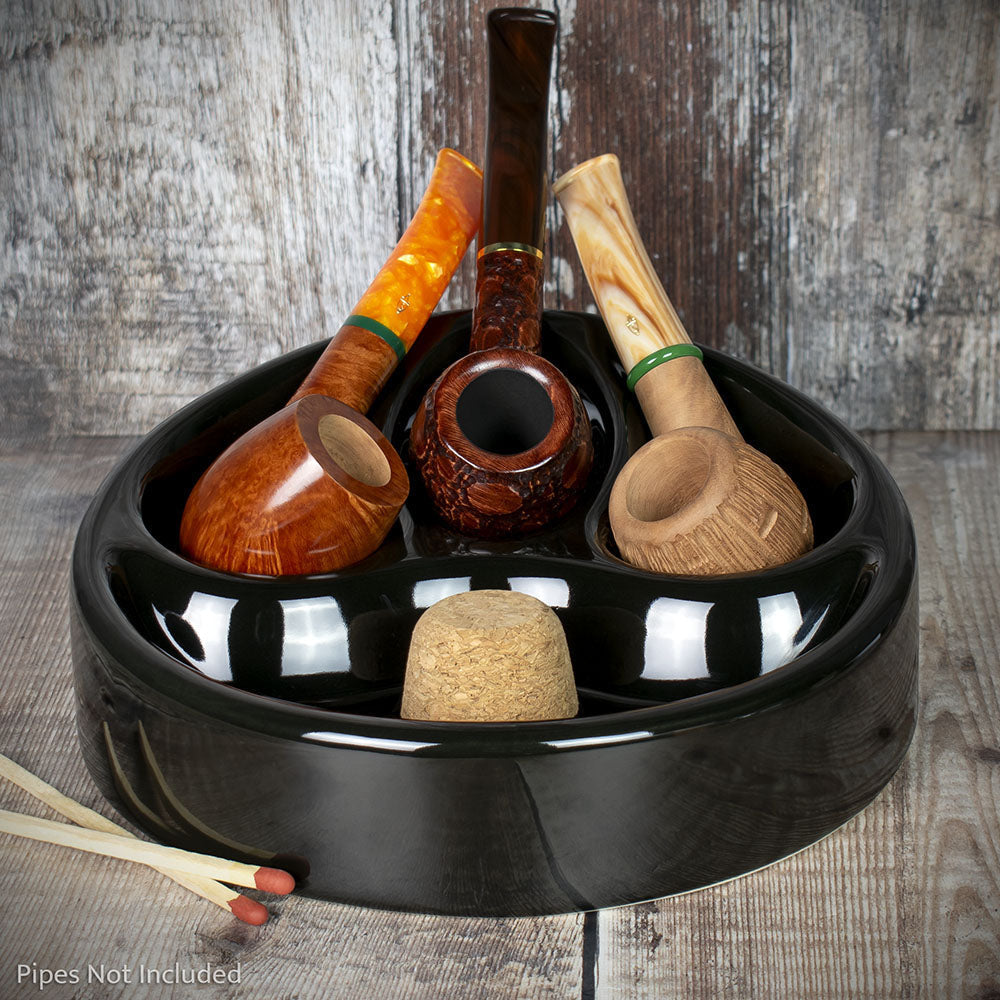 3 Pipe Ashtray Gloss Black
