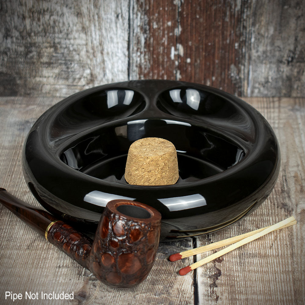 2 Pipe Ashtray Gloss Black
