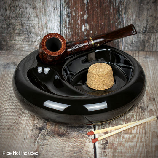 2 Pipe Ashtray Gloss Black
