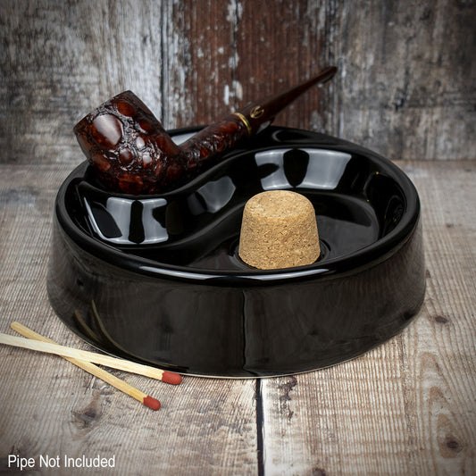 Pipe Ashtray Gloss Black Cork Knocker
