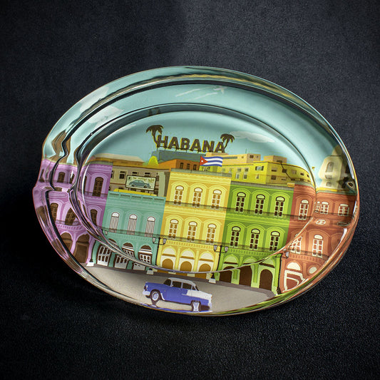 Oval Glass Cigar Ashtray