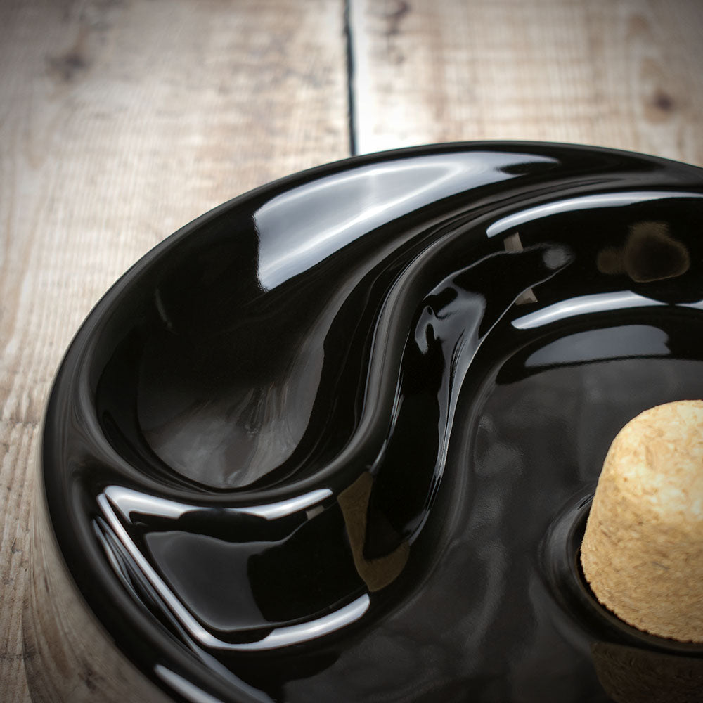 Pipe Ashtray Gloss Black Cork Knocker