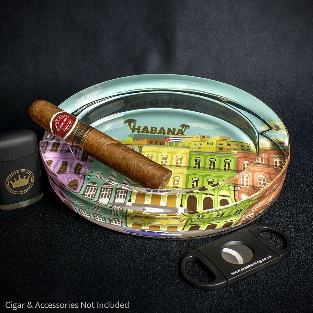 Oval Glass Cigar Ashtray